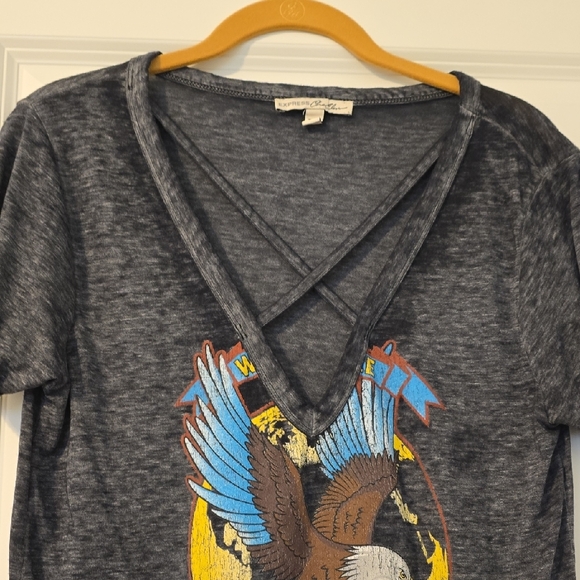 Express Charcoal Graphic Tee "RockRoll". Size XS - Picture 2 of 13